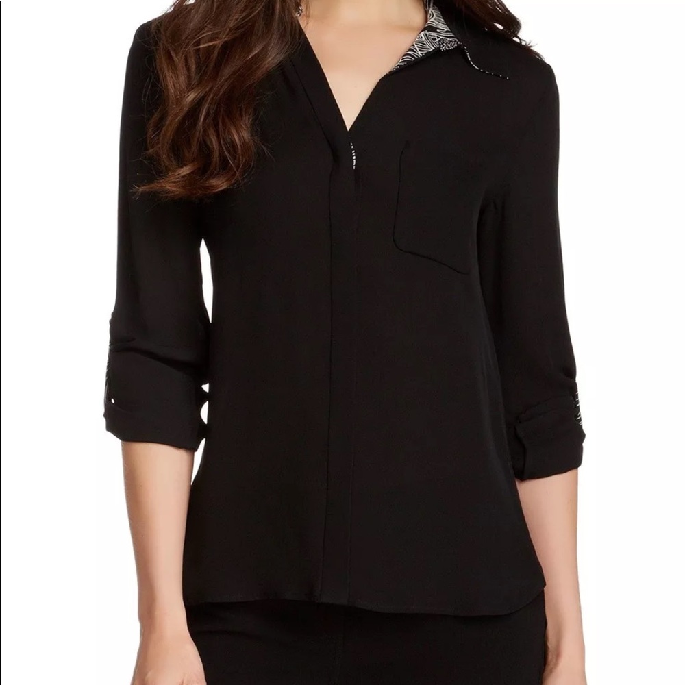 DVF black blouse